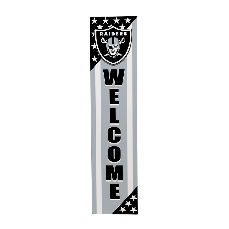 Las Vegas Raiders 46" x 11" Stars & Stripes Patriotic Porch Leaner Wood Sign