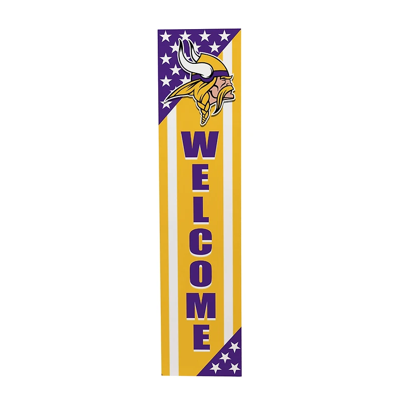 Minnesota Vikings 46" x 11" Stars & Stripes Patriotic Porch Leaner Wood Sign