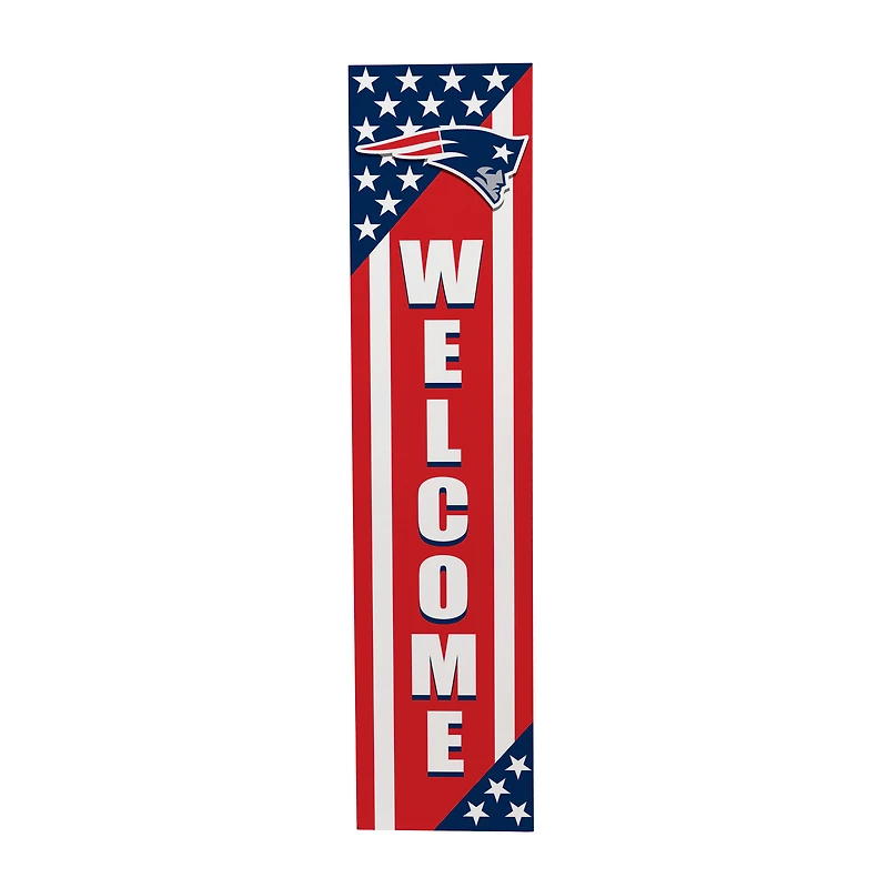 New England Patriots 46" x 11" Stars & Stripes Patriotic Porch Leaner Wood Sign