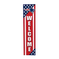 New England Patriots 46" x 11" Stars & Stripes Patriotic Porch Leaner Wood Sign