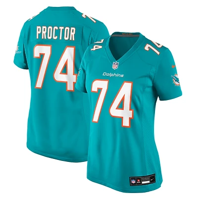 Women's Nike Kadyn Proctor Aqua Miami Dolphins Team Game Jersey