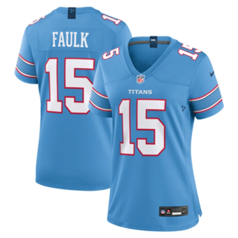 Women's Nike Keldric Faulk Light Blue Tennessee Titans Team Game Jersey