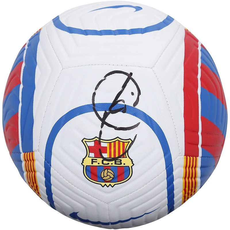Xavi Barcelona Autographed White, Blue & Red Soccer Ball