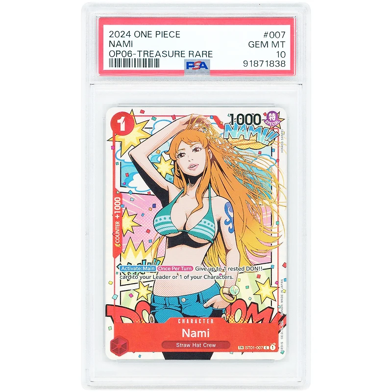 Nami 2024 One Piece OP06 Treasure Rare #007 PSA Authenticated 10 Card