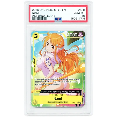 Nami 2026 One Piece ST29 Alternate Art #008 PSA Authenticated 10 Card
