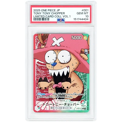 Tony Tony Chopper 2025 One Piece Japanese Limited Card Collection Vol.1 #001 PSA Authenticated 10 Card
