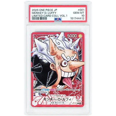 Monkey D. Luffy 2025 One Piece Limited Card Collection Vol.1 #001 PSA Authenticated 10 Card