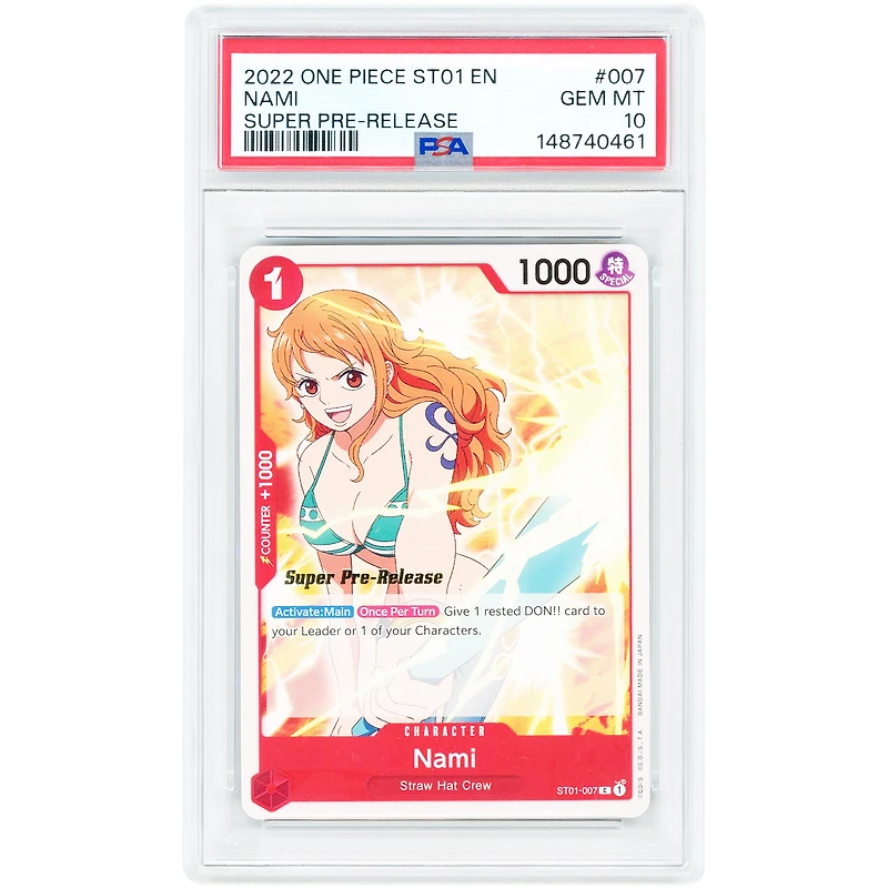 Nami 2022 One Piece ST01 Super Pre-Release #007 PSA Authenticated 10 Card