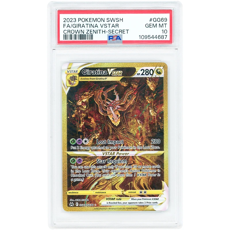 Giratina VSTAR 2023 Pokemon Crown Zenith Galarian Gallery Secret Rare #GG69 PSA Authenticated 10 Card