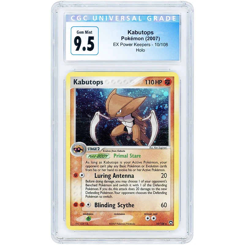 Kabutops 2007 Pokemon EX Power Keepers Holo Rare #10 CGC Authenticated 9.5 Card