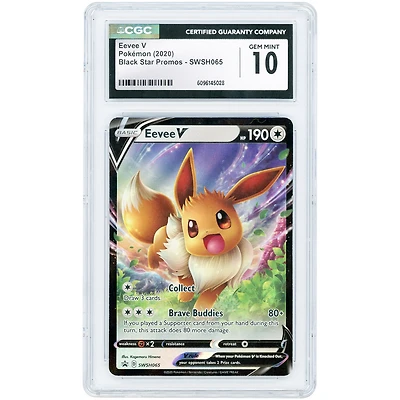 Eevee V 2020 Pokemon Sword & Shield Black Star Promo #SWSH065 CGC Authenticated 10 Card