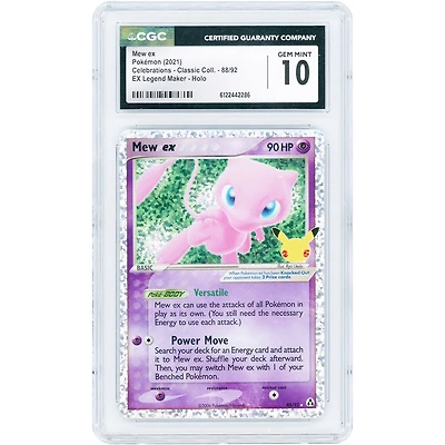 Mew EX 2021 Pokemon Celebrations Classic Collection EX Legend Maker Holo #88 CGC Authenticated 10 Card
