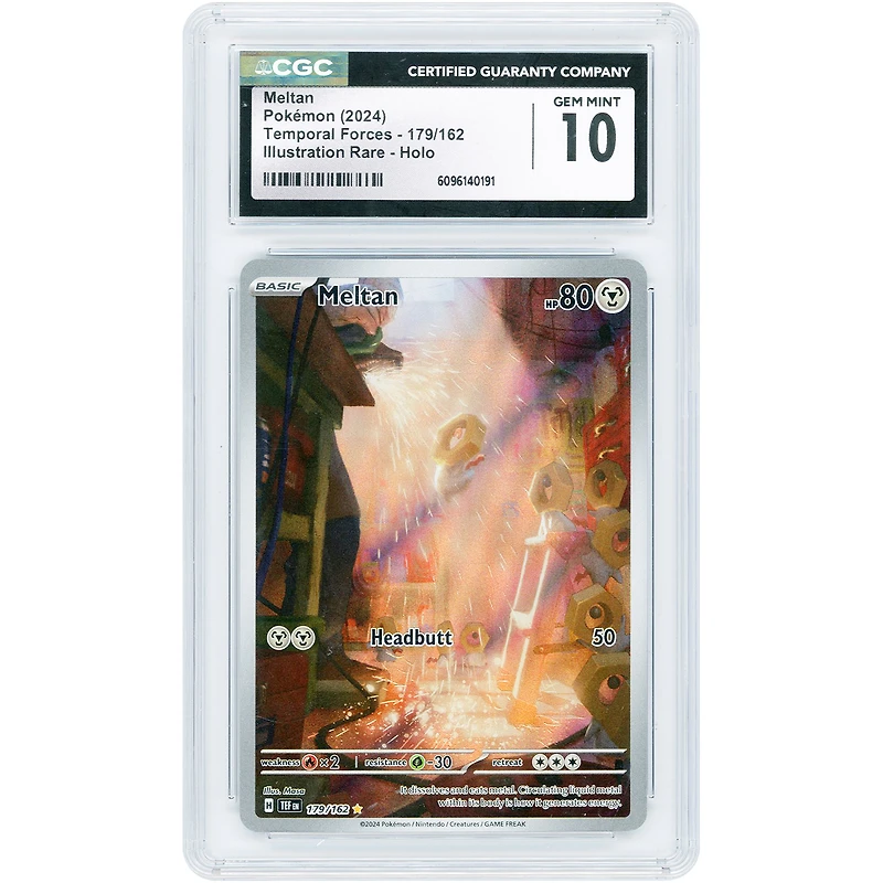 Meltan 2024 Pokemon Temporal Forces Illustration Rare #179 CGC Authenticated 10 Card