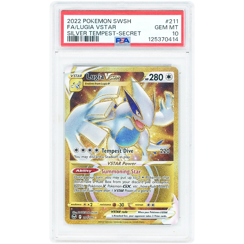 Lugia VSTAR 2022 Pokemon Silver Tempest Secret Rare #211 PSA Authenticated 10 Card