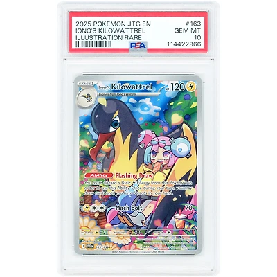 Iono's Kilowattrel 2025 Pokemon Journey Together Illustration Rare #163 PSA Authenticated 10 Card