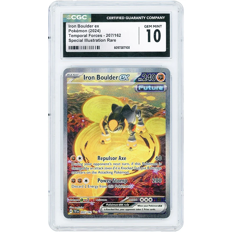 Iron Boulder EX 2024 Pokemon Temporal Forces Special Illustration Rare #207 CGC Authenticated 10 Card