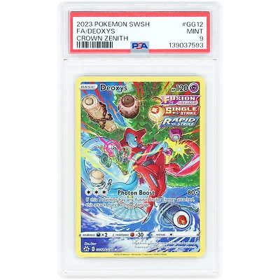 Deoxys 2023 Pokemon Crown Zenith: Galarian Gallery Holo Rare #GG12 PSA Authenticated 9 Card