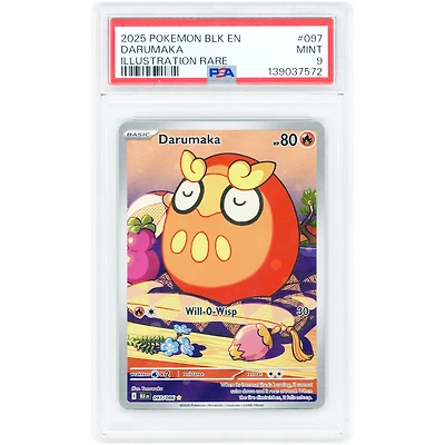 Darumaka 2025 Pokemon Black Bolt Illustration Rare #97 PSA Authenticated 9 Card