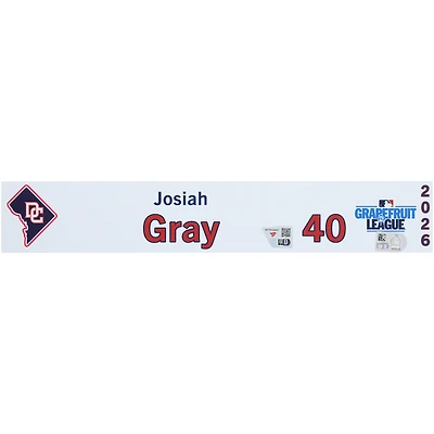 Josiah Gray Washington Nationals Player-Issued #40 Nameplate from 2026 MLB Spring Training