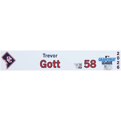 Trevor Gott Washington Nationals Player-Issued #58 Nameplate from 2026 MLB Spring Training