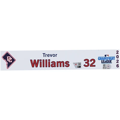 Trevor Williams Washington Nationals Player-Issued #32 Nameplate from 2026 MLB Spring Training