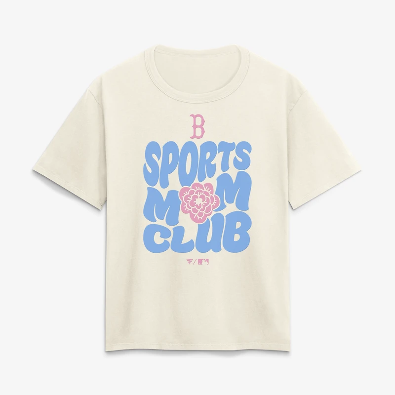 Women's Cream Boston Red Sox Sports Mom Club T-Shirt
