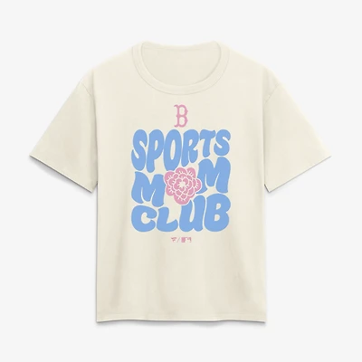 Women's Cream Boston Red Sox Sports Mom Club T-Shirt