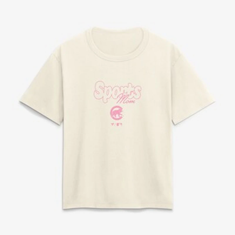 Women's Cream Chicago Cubs Sports Mom T-Shirt