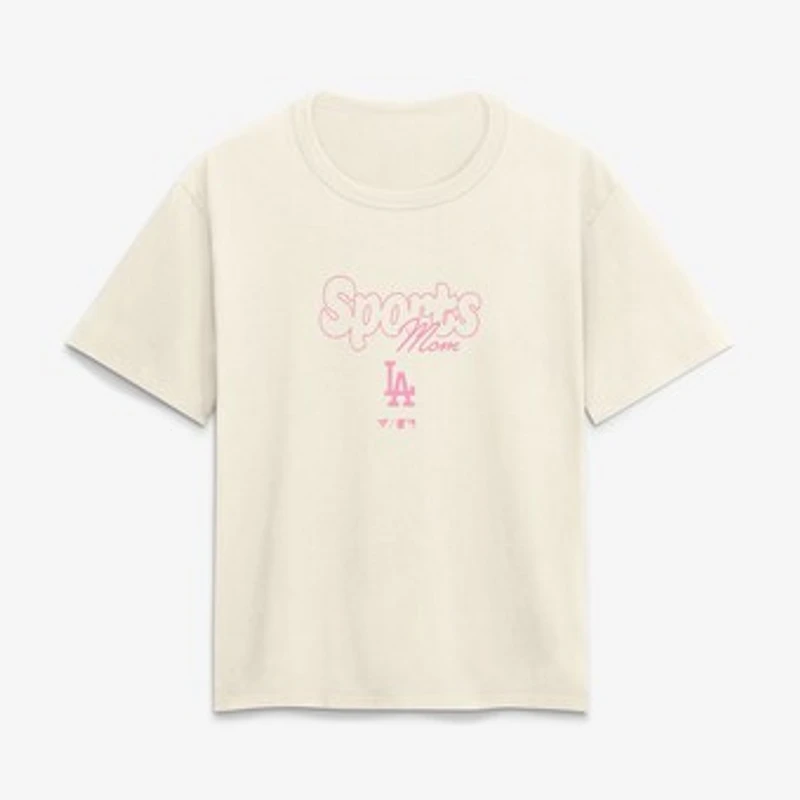 Women's Cream Los Angeles Dodgers Sports Mom T-Shirt