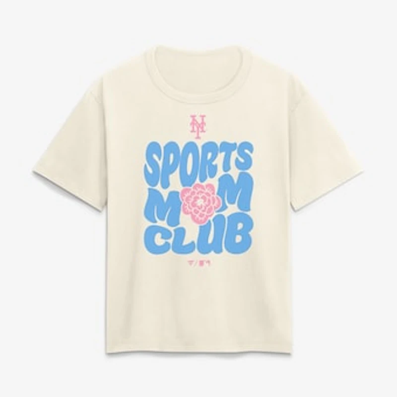 Women's Cream New York Mets Sports Mom Club T-Shirt