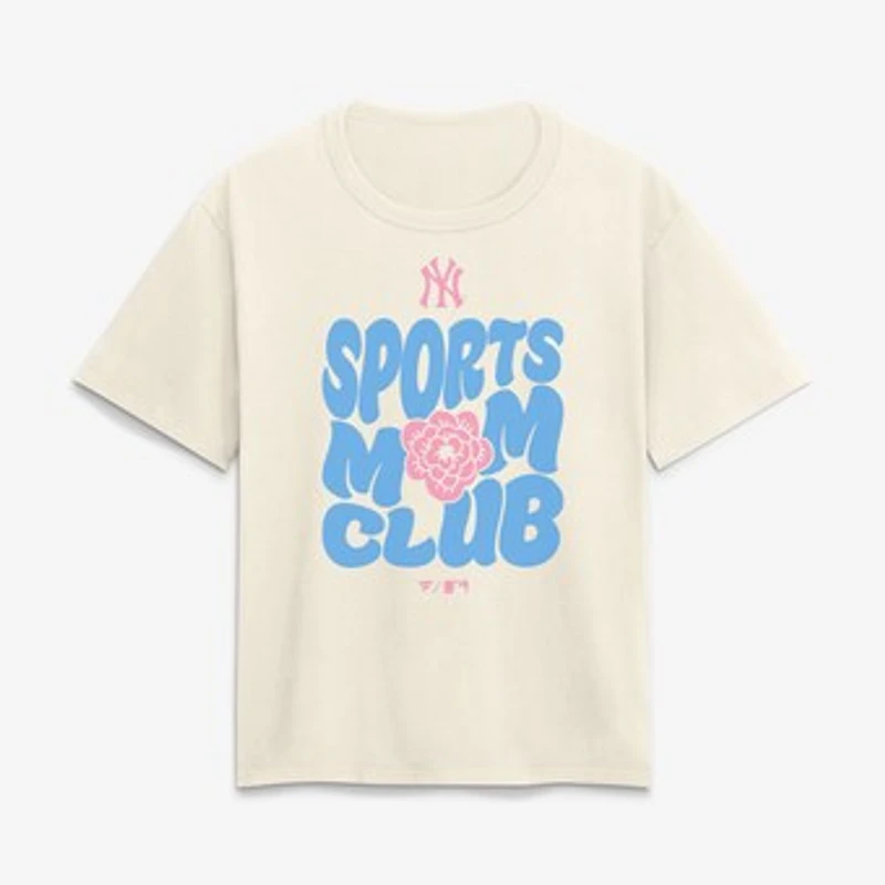 Women's Cream New York Yankees Sports Mom Club T-Shirt