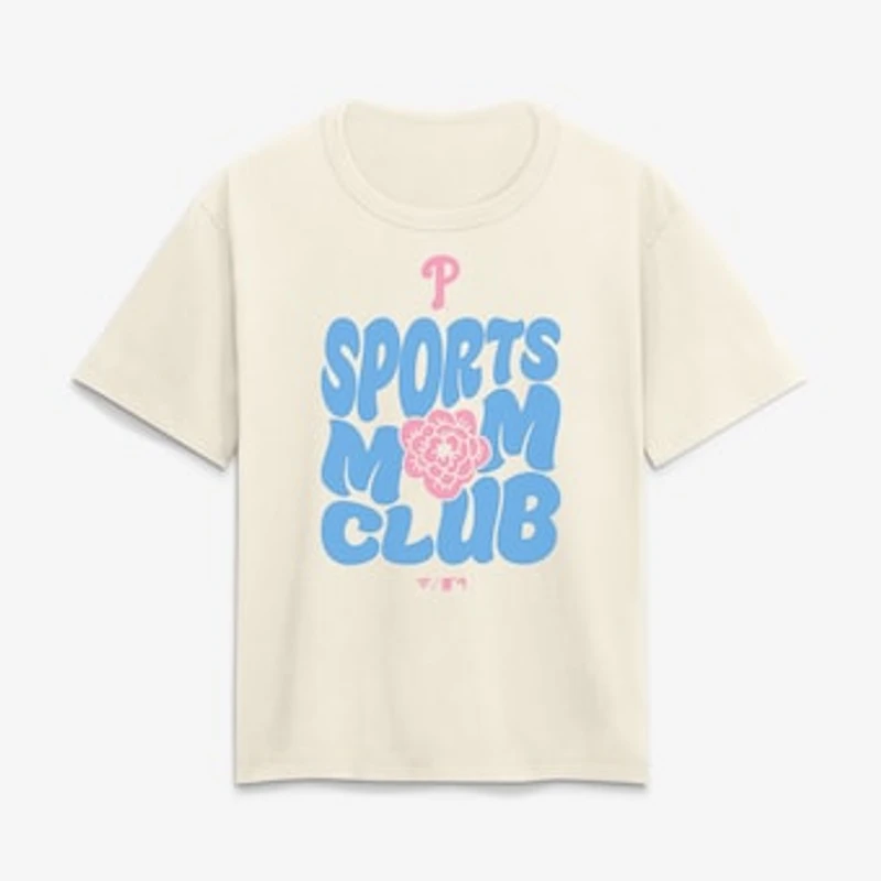 Women's Cream Philadelphia Phillies Sports Mom Club T-Shirt