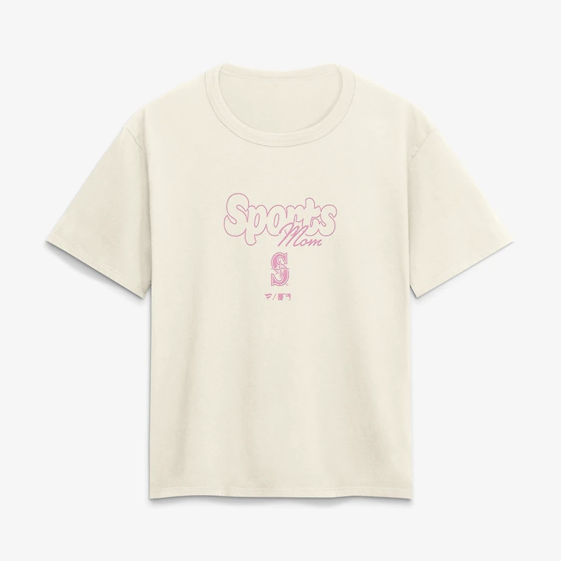 Women's Cream Seattle Mariners Sports Mom T-Shirt