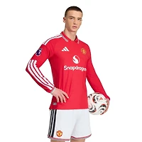 Men's adidas  Red Manchester United 2026/27 Home Authentic Long Sleeve Jersey