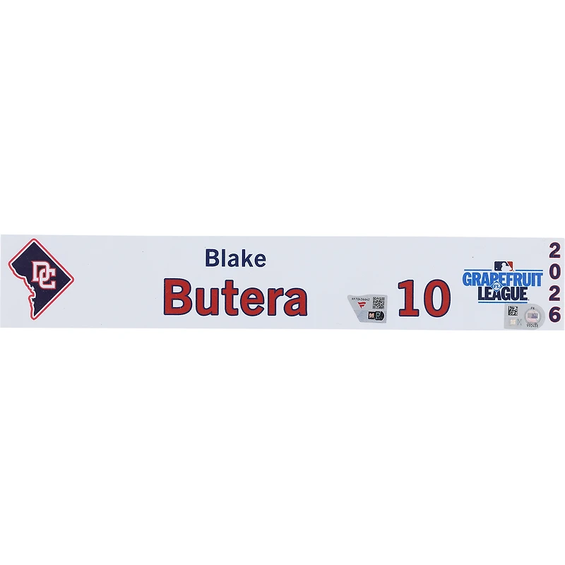 Blake Butera Washington Nationals Player-Issued #10 Nameplate from 2026 MLB Spring Training