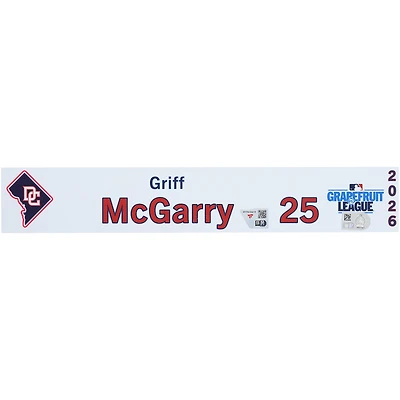 Griff McGarry Washington Nationals Player-Issued #25 Nameplate from 2026 MLB Spring Training