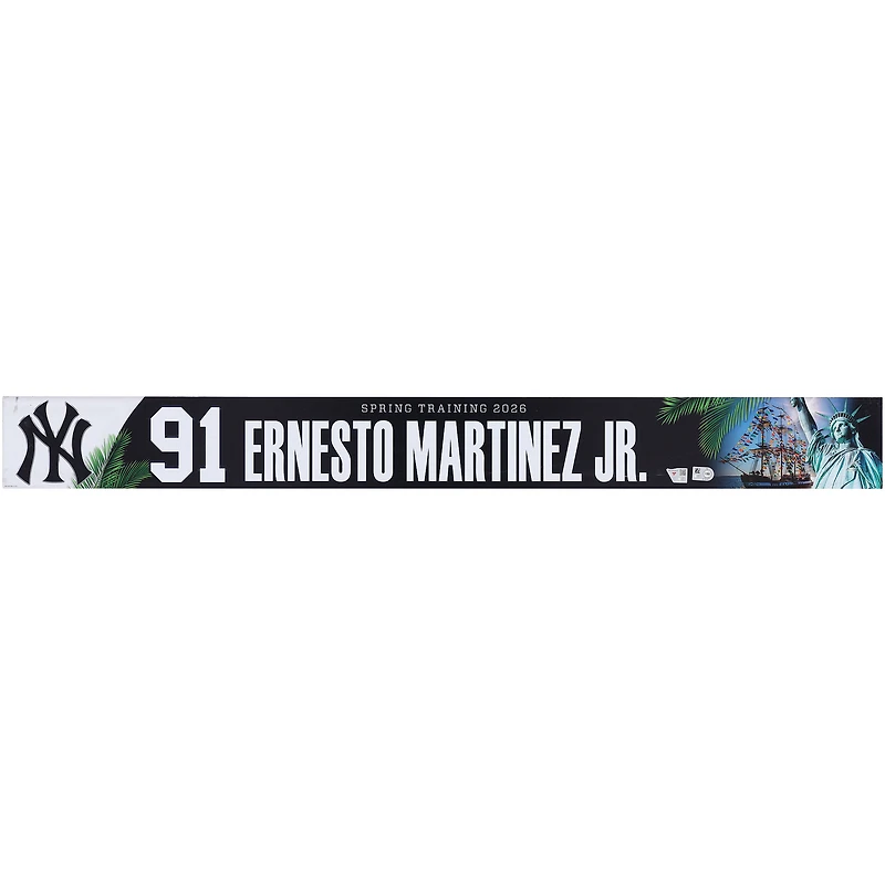 Ernesto Martinez Jr New York Yankees Player-Issued #91 Nameplate from 2026 MLB Spring Training