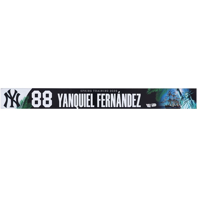 Yanquiel Fernández New York Yankees Player-Issued #88 Nameplate from 2026 MLB Spring Training