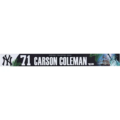 Carson Coleman New York Yankees Player-Issued #71 Nameplate from 2026 MLB Spring Training