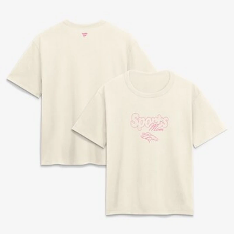 Women's Cream Denver Broncos Sports Mom T-Shirt