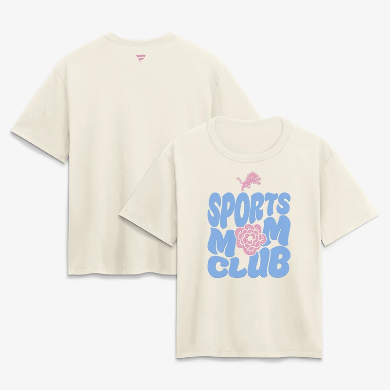 Women's Cream Detroit Lions Sports Mom Club T-Shirt
