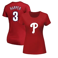 Women's Fanatics Bryce Harper Red Philadelphia Phillies Plus Size Name & Number T-Shirt