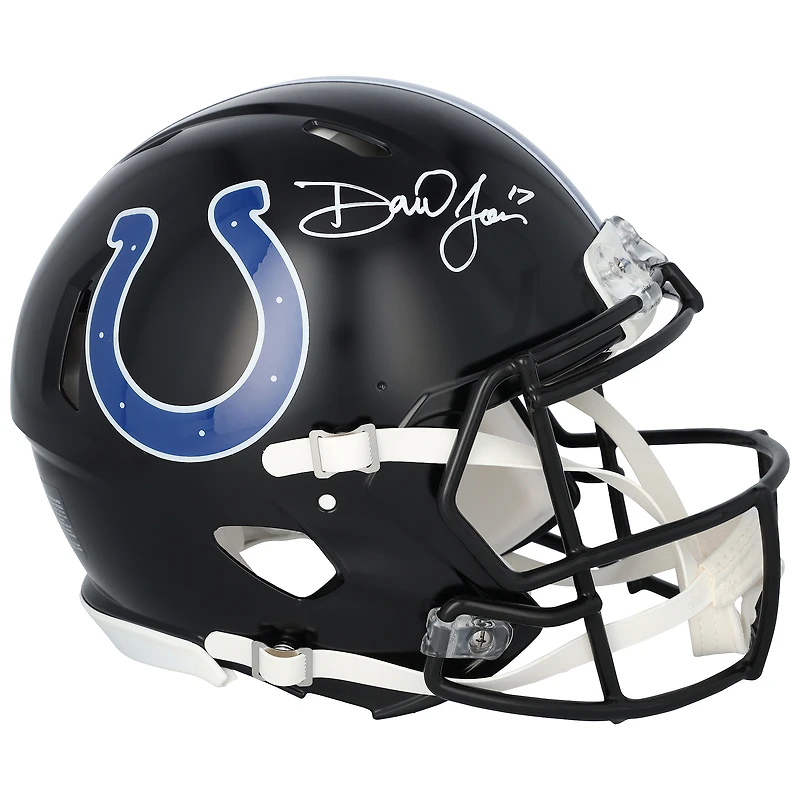 Daniel Jones Indianapolis Colts Autographed Riddell 2023 Black Alternate Speed Authentic Helmet