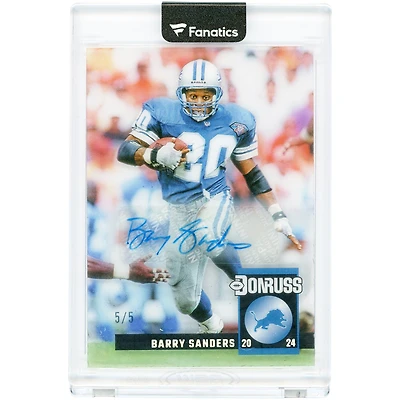 Barry Sanders Detroit Lions Autographed 2024 Panini Clearly Donruss Retro '94 #3 #5/5 Card