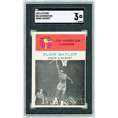 Elgin Baylor Los Angeles Lakers 1961-62 Fleer #46 SGC Authenticated 3 Rookie Card