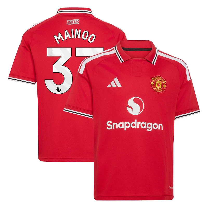 Youth adidas Kobbie Mainoo Red Manchester United 2026/27 Home Replica Jersey