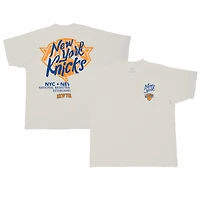 Unisex Stadium Essentials Cream New York Knicks Wall Script Boxy T-Shirt