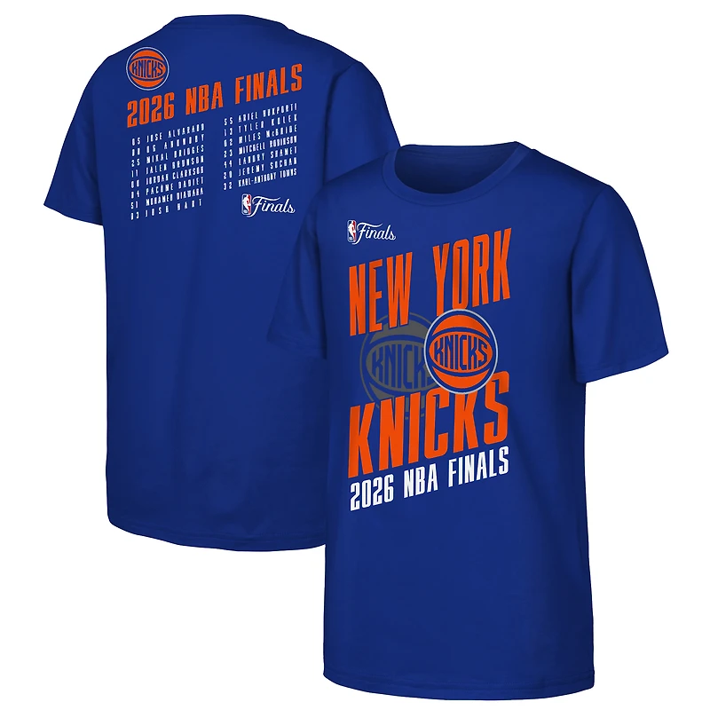 Youth Outerstuff Blue New York Knicks 2026 NBA Finals Roster T-Shirt
