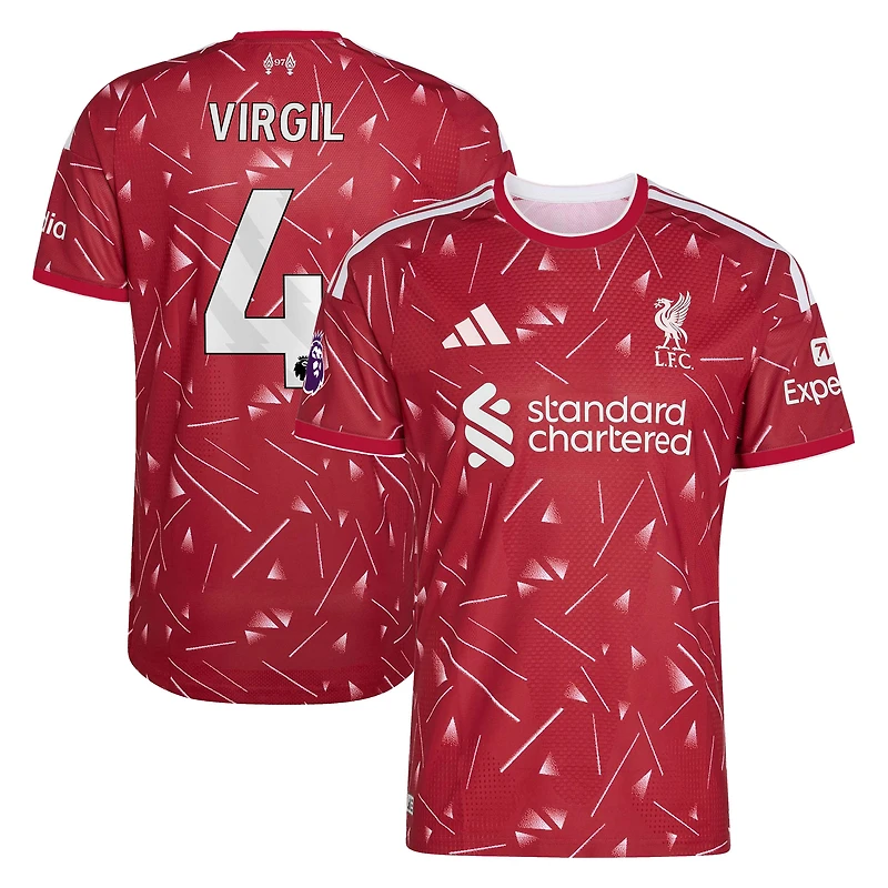 Men's adidas Virgil van Dijk Red Liverpool 2026/27 Home On-Field Authentic Jersey