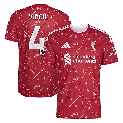 Men's adidas Virgil van Dijk Red Liverpool 2026/27 Home On-Field Authentic Jersey